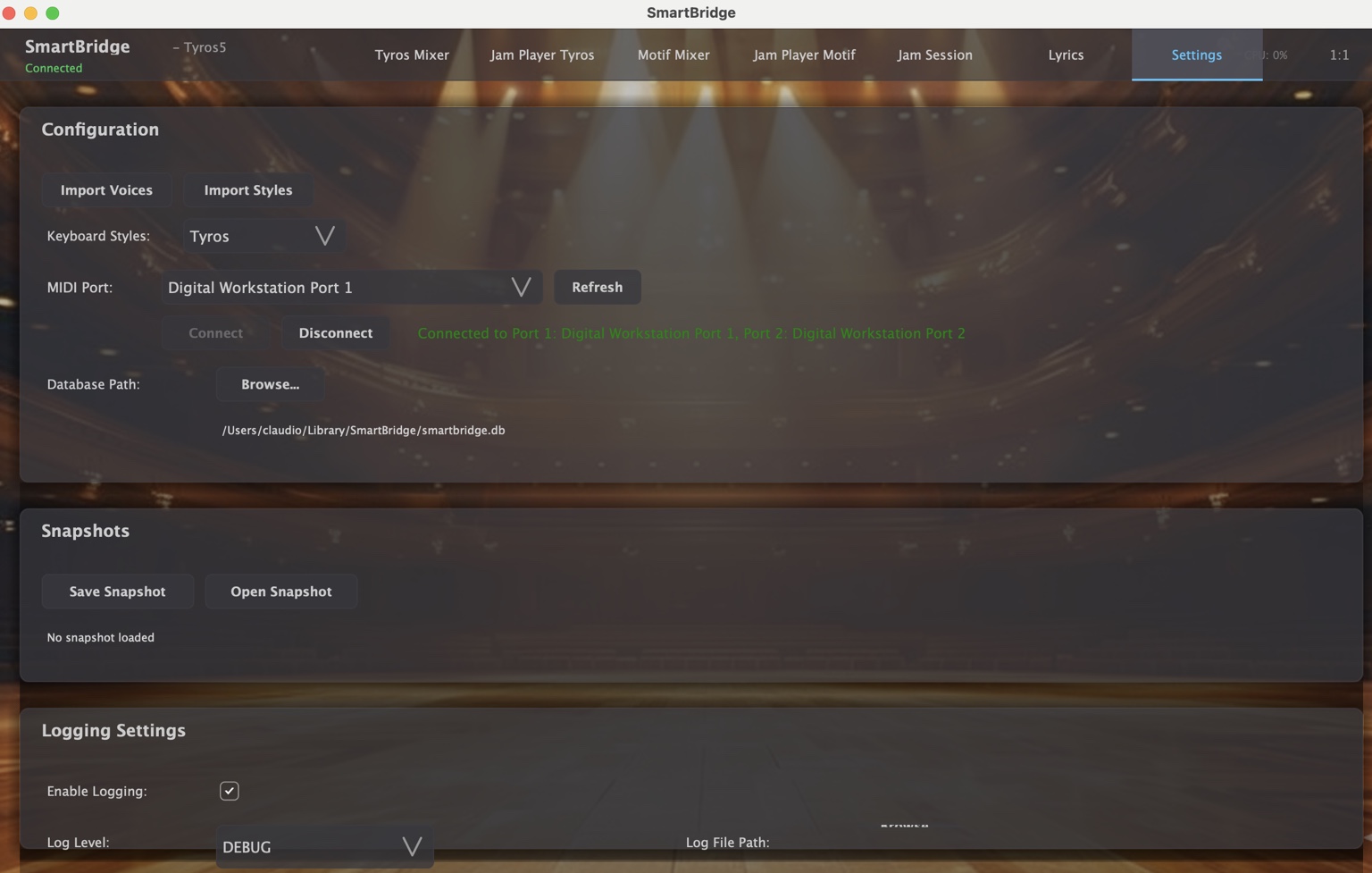 Settings Configuration