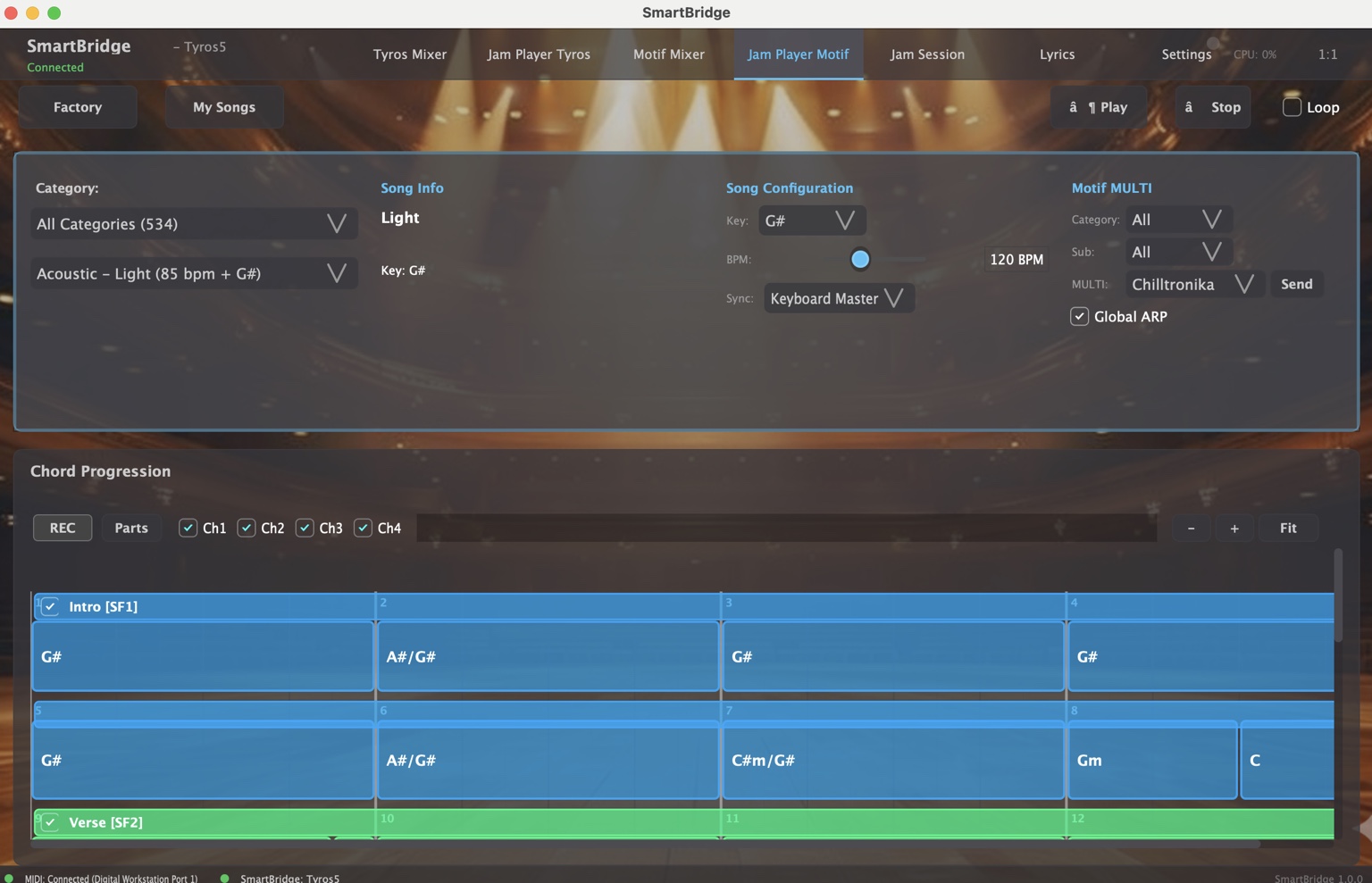 Jam Player Motif View