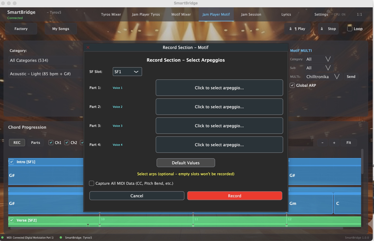 Record Section Output
